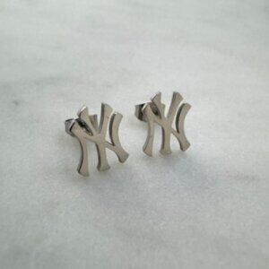 New York Yankees Earrings - Silver Studs - Baseball Earrings - Christmas Gifts